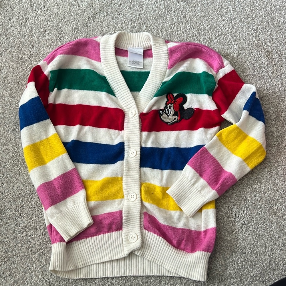 Girls Disney Minnie Mouse Cardigan size 5 - colorful stripe
